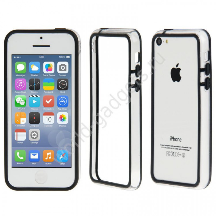 Прозрачный бампер для iPhone 5C (черный)