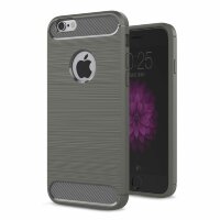 Чехол-накладка Carbon Fibre для iPhone 6 Plus / 6S Plus (серый)