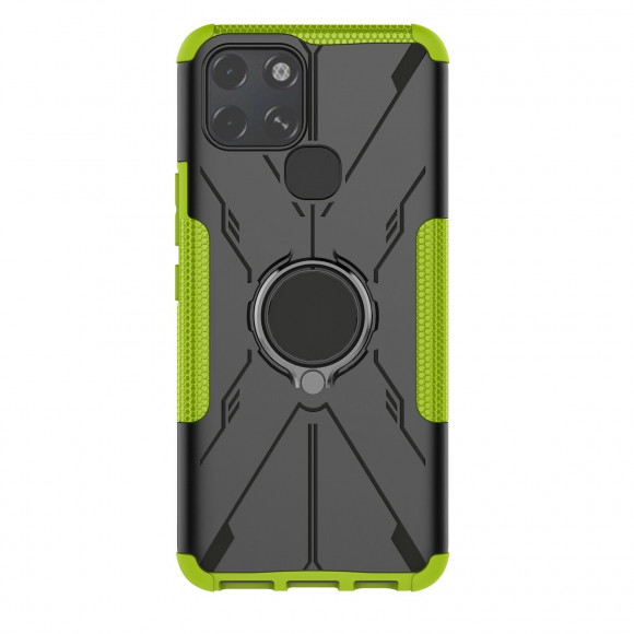 Чехол Armor Shockproof Ring Holder для Infinix Smart 6 (черный + зеленый) Чехол Armor Shockproof Ring Holder для Infinix Smart 6 (черный + зеленый)