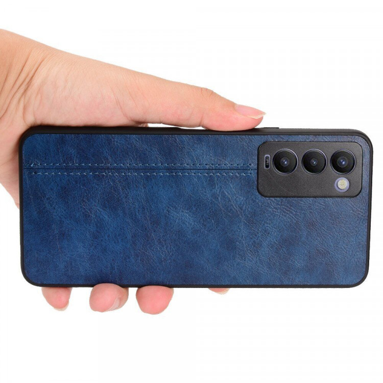 Чехол из экокожи для Tecno Camon 18 / Camon 18 P (синий)