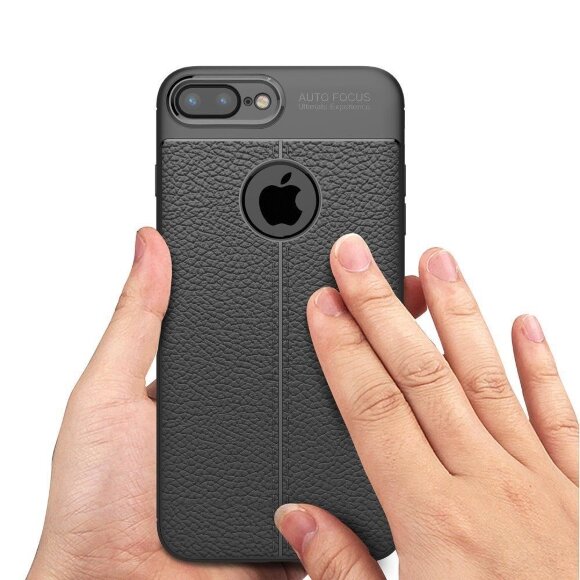 Чехол-накладка Litchi Grain для iPhone 8 Plus / iPhone 7 Plus (серый) Чехол-накладка Litchi Grain для iPhone 8 Plus / iPhone 7 Plus (серый)
