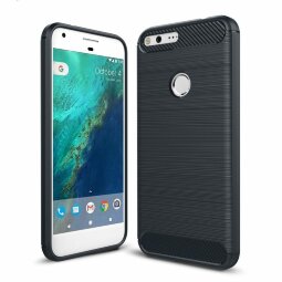 Чехол-накладка Carbon Fibre для Google Pixel XL (темно-синий)
