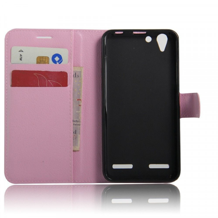 Чехол с визитницей для Lenovo Vibe K5 / K5 Plus (розовый)