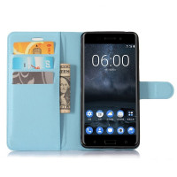 Чехол с визитницей для Nokia 6 (голубой)