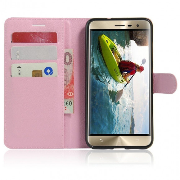 Чехол с визитницей для ASUS Zenfone 3 ZE520KL (розовый) Чехол с визитницей для ASUS Zenfone 3 ZE520KL (розовый)