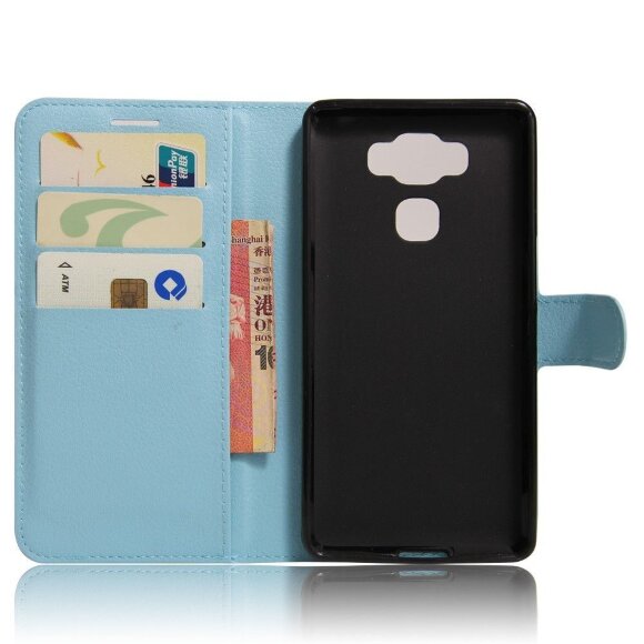 Чехол с визитницей Asus модели Zenfone 3 Max ZC553KL (голубой) Чехол с визитницей Asus модели Zenfone 3 Max ZC553KL (голубой)