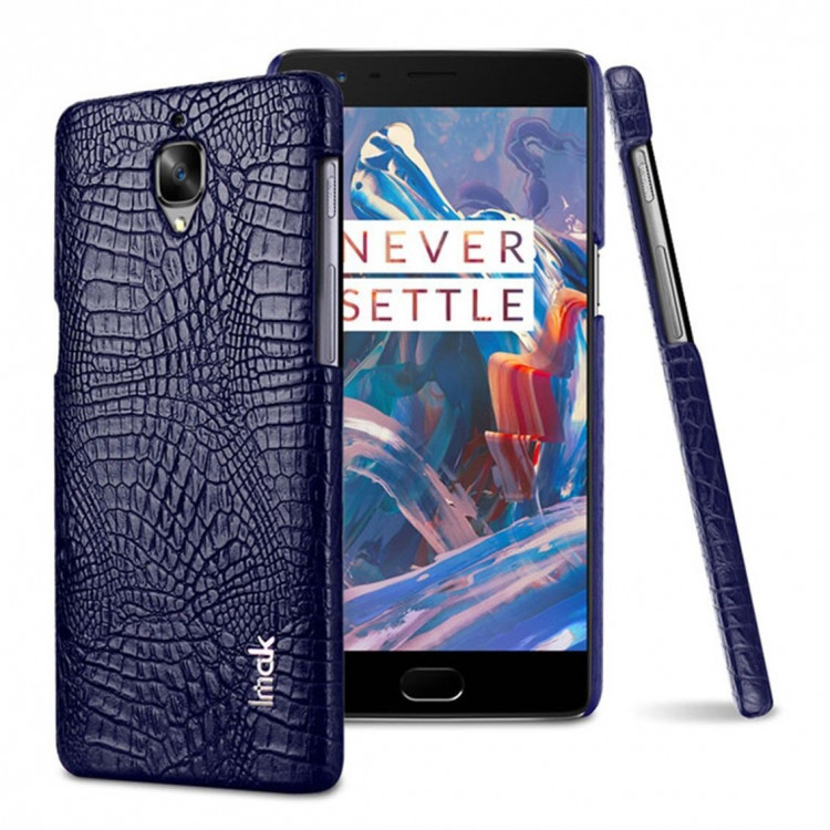 Чехол-накладка iMak Ruiyi Crocodile для OnePlus 3 / OnePlus 3T (темно-синий)