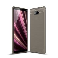 Чехол-накладка Carbon Fibre для Sony Xperia 10 Plus (серый)