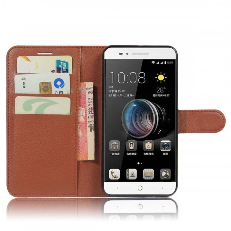 Чехол с визитницей для ZTE Blade A610 (коричневый)