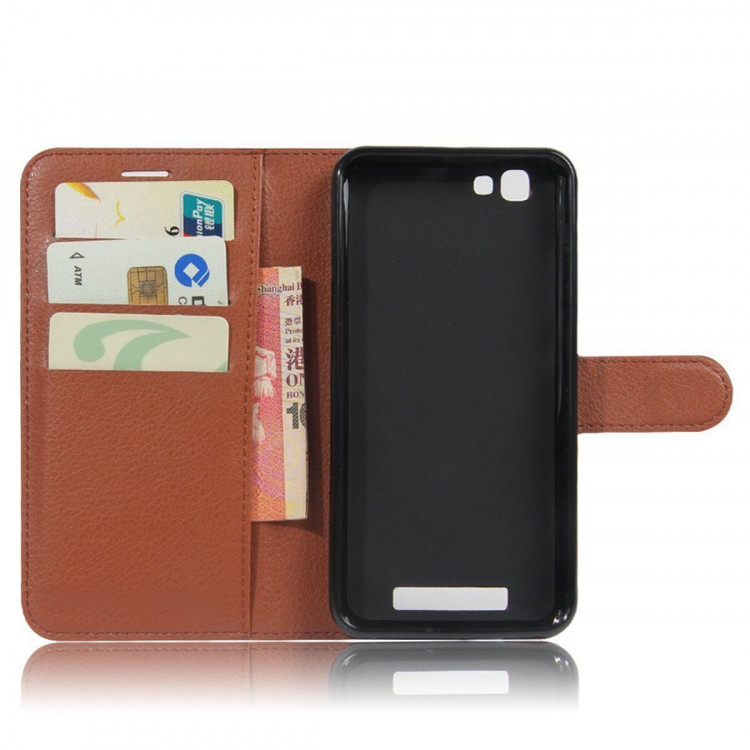 Чехол с визитницей для ZTE Blade A610 (коричневый)