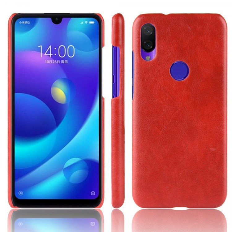Кожаная накладка-чехол Litchi Texture для Xiaomi Redmi Note 7 / Redmi Note 7 Pro (красный)