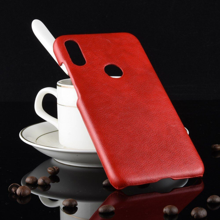 Кожаная накладка-чехол Litchi Texture для Xiaomi Redmi Note 7 / Redmi Note 7 Pro (красный)