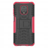 Чехол Hybrid Armor для Redmi Note 9S / Note 9 Pro / Note 9 Pro Max (черный + розовый)