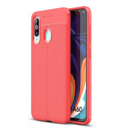 Чехол-накладка Litchi Grain для Samsung Galaxy A60 / Galaxy M40 (красный)