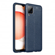 Чехол-накладка Litchi Grain для Samsung Galaxy A12 (темно-синий) Чехол-накладка Litchi Grain для Samsung Galaxy A12 (темно-синий)