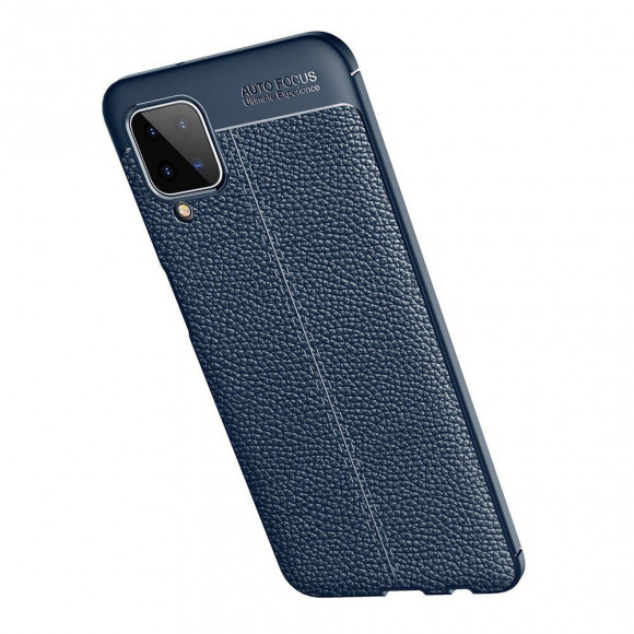 Чехол-накладка Litchi Grain для Samsung Galaxy A12 (темно-синий) Чехол-накладка Litchi Grain для Samsung Galaxy A12 (темно-синий)