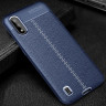 Чехол-накладка Litchi Grain для Samsung Galaxy M01 (темно-синий)