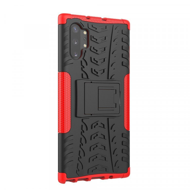Чехол Hybrid Armor для Samsung Galaxy Note 10+ (Plus) (черный + красный)