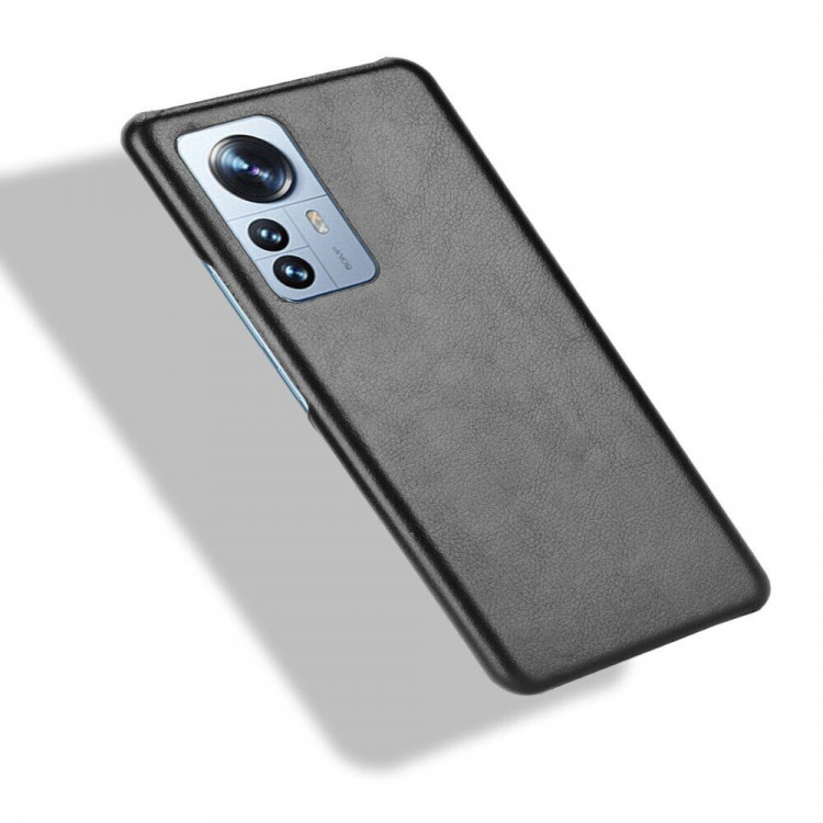 Кожаная накладка-чехол для Xiaomi 12 / Xiaomi 12X / Xiaomi 12S (черный)