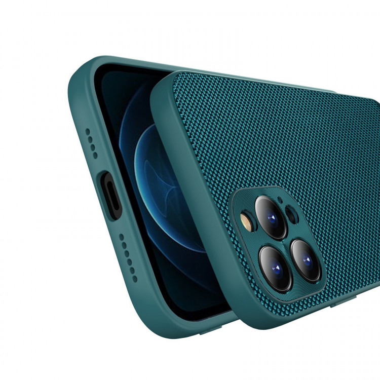 Чехол с текстурой нейлона для iPhone 14 Pro (зеленый)