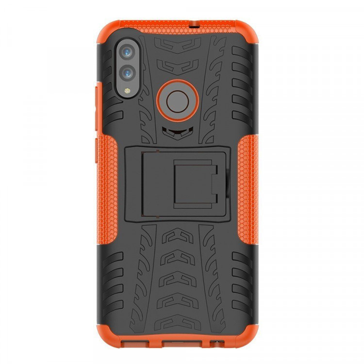 Чехол Hybrid Armor для Huawei Honor 10 Lite / P Smart (2019)  (черный + оранжевый)
