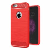 Чехол-накладка Carbon Fibre для iPhone 6 Plus / 6S Plus (красный)