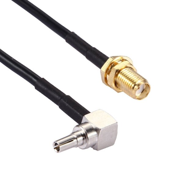 Угловой кабель-адаптер с CRC9 на SMA Female