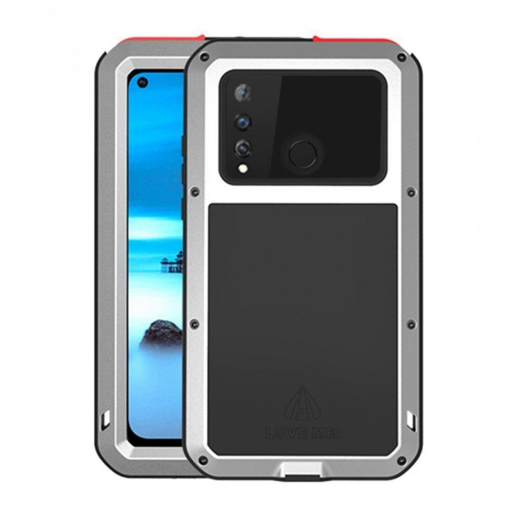 Гибридный чехол LOVE MEI для Huawei nova 4 (серебряный)