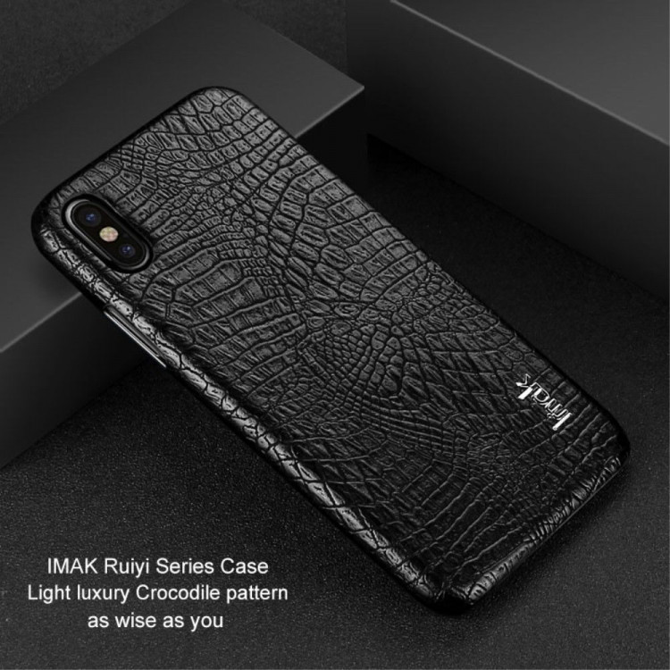 Чехол-накладка iMak Ruiyi Crocodile для iPhone X / ХS (черный)