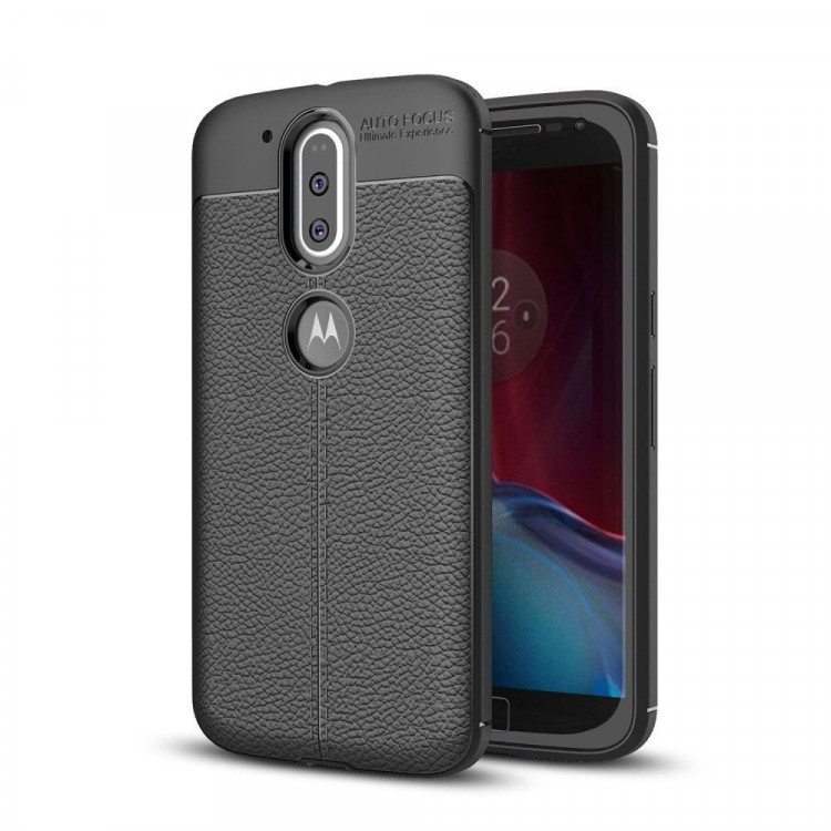 Чехол-накладка Litchi Grain для Motorola Moto G4 / G4 Plus (черный)