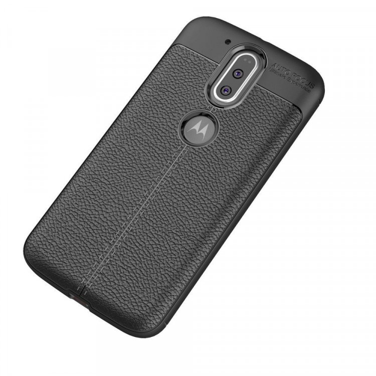 Чехол-накладка Litchi Grain для Motorola Moto G4 / G4 Plus (черный)