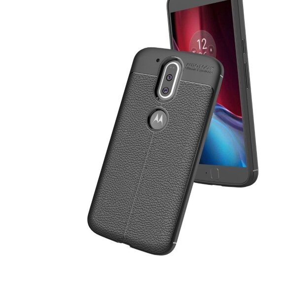 Чехол-накладка Litchi Grain для Motorola Moto G4 / G4 Plus (черный)