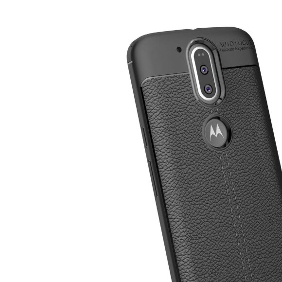 Чехол-накладка Litchi Grain для Motorola Moto G4 / G4 Plus (черный)