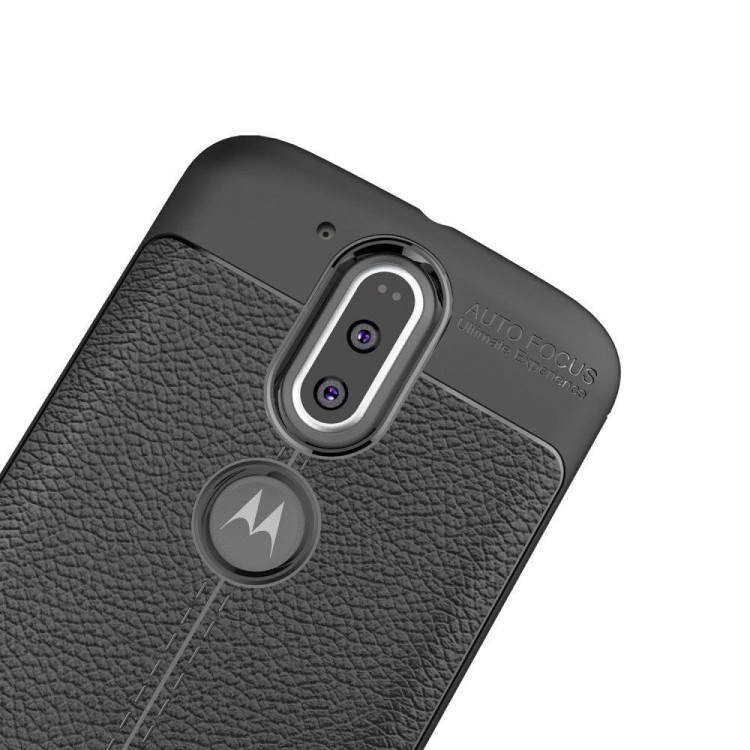 Чехол-накладка Litchi Grain для Motorola Moto G4 / G4 Plus (черный)