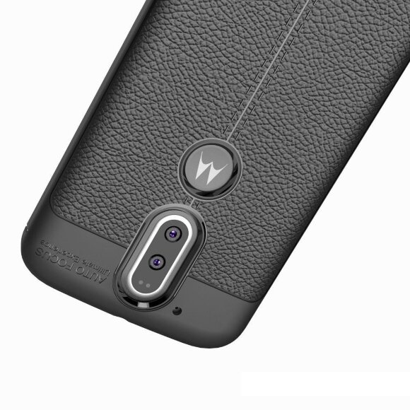 Чехол-накладка Litchi Grain для Motorola Moto G4 / G4 Plus (черный)
