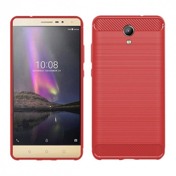 Чехол-накладка Carbon Fibre для Lenovo Phab 2 (красный)