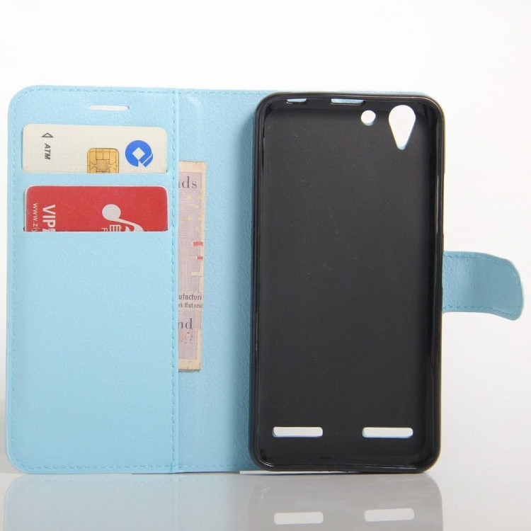 Чехол с визитницей для Lenovo Vibe K5 / K5 Plus (голубой)