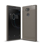 Чехол-накладка Carbon Fibre для Sony Xperia L2 (серый)