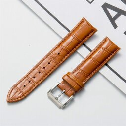Кожаный ремешок Crocodile Design для часов 18мм (светло-коричневый)