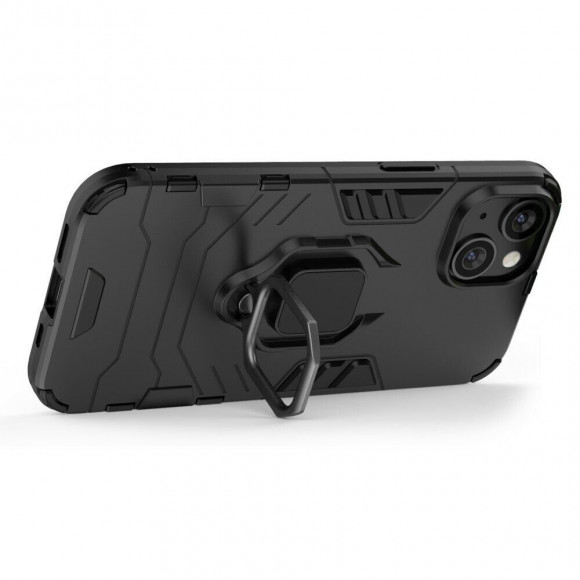 Чехол Armor Ring Holder для iPhone 14 (черный) Чехол Armor Ring Holder для iPhone 14 (черный)