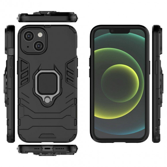 Чехол Armor Ring Holder для iPhone 14 (черный) Чехол Armor Ring Holder для iPhone 14 (черный)