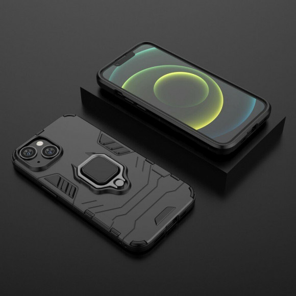 Чехол Armor Ring Holder для iPhone 14 (черный) Чехол Armor Ring Holder для iPhone 14 (черный)
