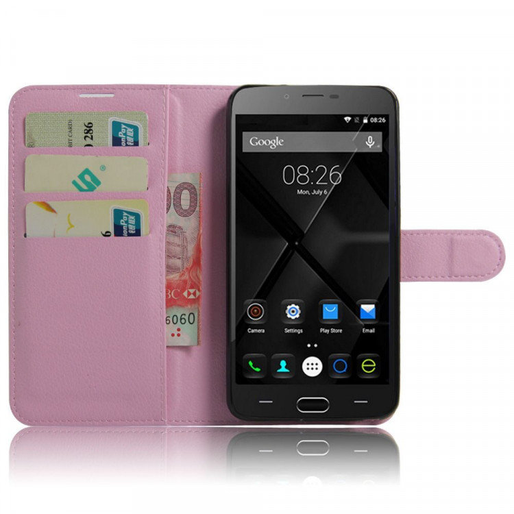 Чехол с визитницей для DOOGEE Y200 (розовый)