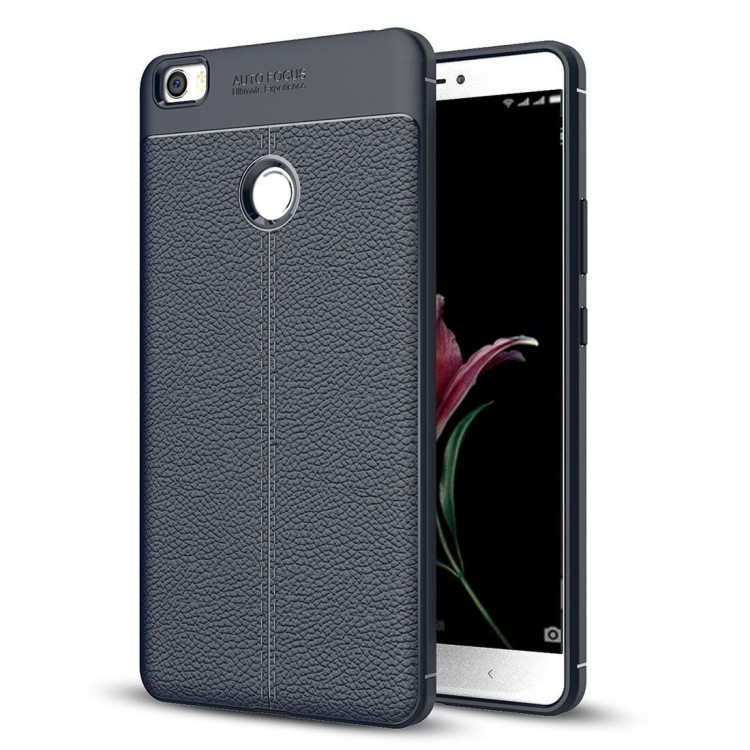 Чехол-накладка Litchi Grain для Xiaomi Mi Max (темно-синий)