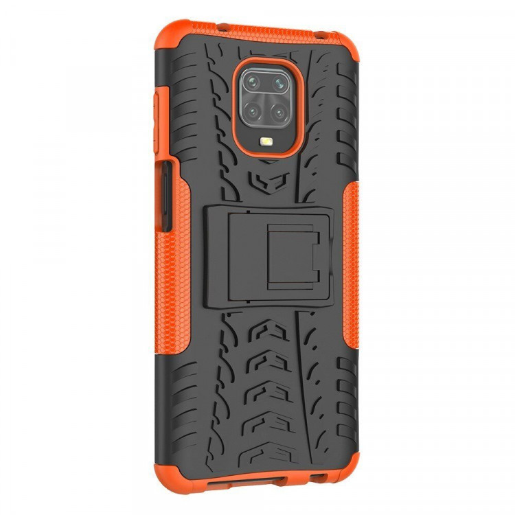 Чехол Hybrid Armor для Redmi Note 9S / Note 9 Pro / Note 9 Pro Max (черный + оранжевый)
