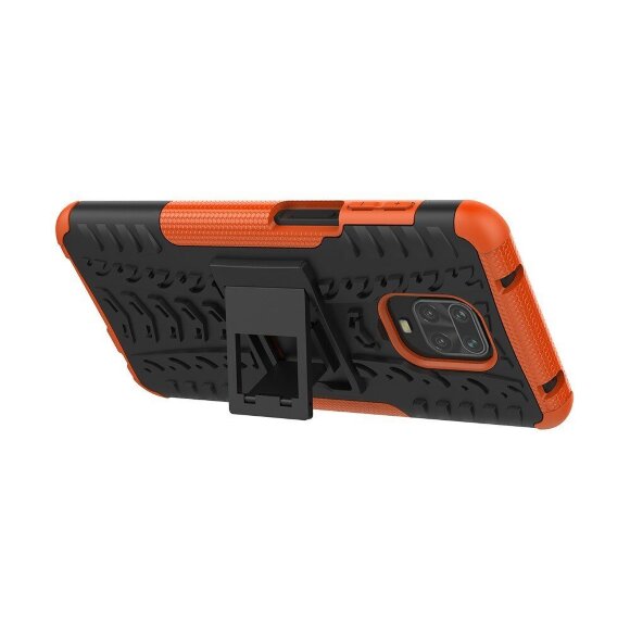 Чехол Hybrid Armor для Redmi Note 9S / Note 9 Pro / Note 9 Pro Max (черный + оранжевый)