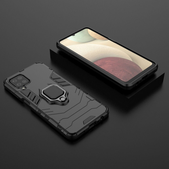 Чехол Armor Ring Holder для Samsung Galaxy A12 (черный) Чехол Armor Ring Holder для Samsung Galaxy A12 (черный)