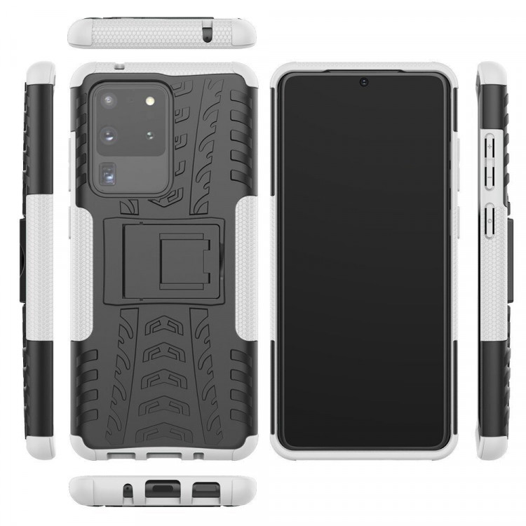 Чехол Hybrid Armor для Samsung Galaxy S20 Ultra (черный + белый)