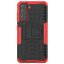 Чехол Hybrid Armor для Samsung Galaxy S21 FE (черный + красный)
