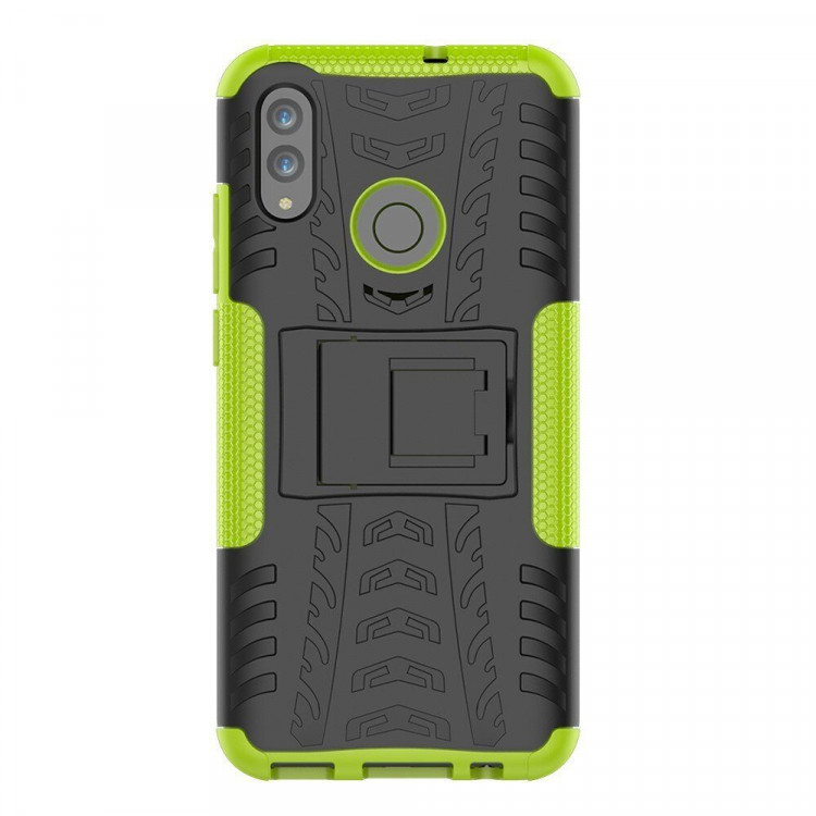 Чехол Hybrid Armor для Huawei Honor 10 Lite / P Smart (2019)  (черный + зеленый)